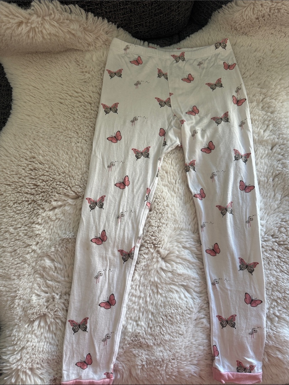 Kyte 4T White Butterfly Print Pajama Leggings